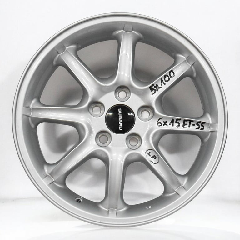 1x Alufelge 15 Zoll 6.0" 5x100 55ET Glanz Silber Subaru Legacy Impreza Rim Wheel