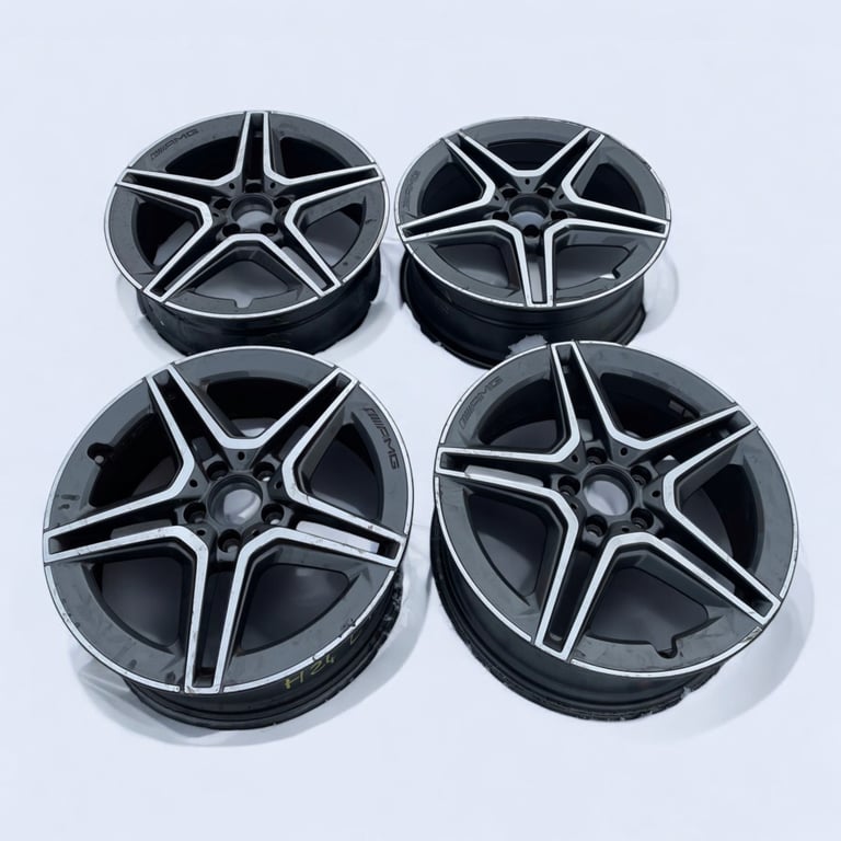 4x Alufelge 18 Zoll 7.5" 5x112 49ET Glanz Schwarz A1774011500 Mercedes-Benz