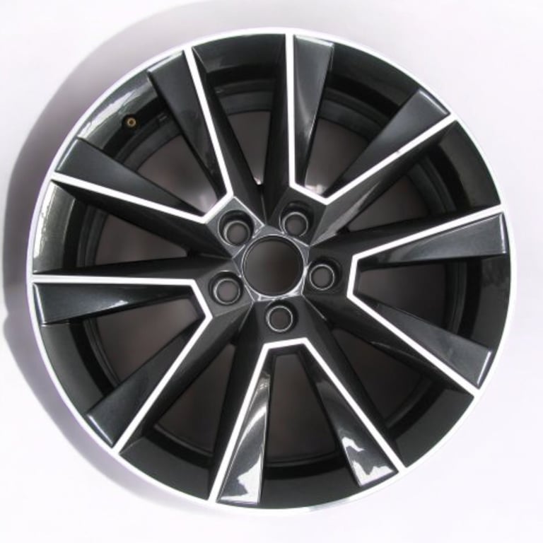 1x Alufelge 17 Zoll 7.0" 5x100 46ET Glanz Schwarz 5JJ601025A Skoda Fabia