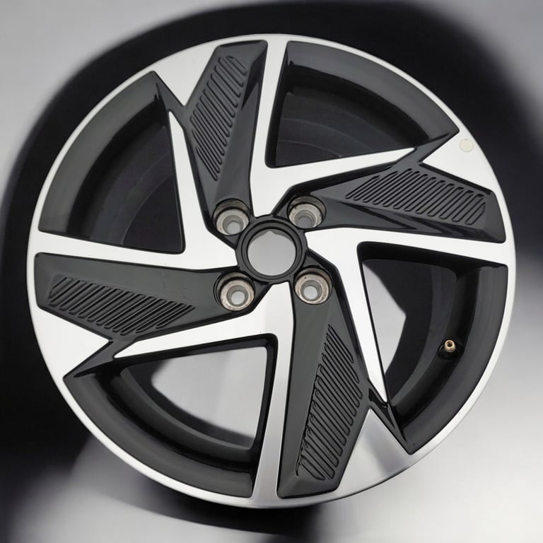 1x Alufelge 16 Zoll 6.5" 4x100 48ET Glanz Schwarz 52910-K7200 Hyundai I10 I20