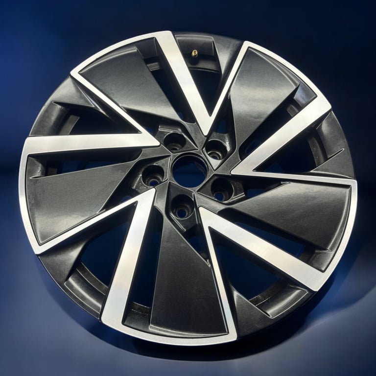 1x Alufelge 18 Zoll 7.5" 5x112 48ET Glanz Schwarz 5E3601025AD Mg Octavia 5e3 Iv