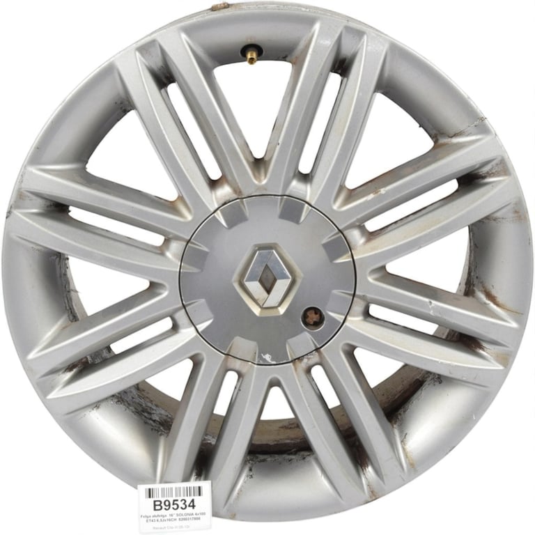 1x Alufelge 16 Zoll 6.5" 4x100 43ET Glanz Silber 8200317808 Renault Clio 1 Iii
