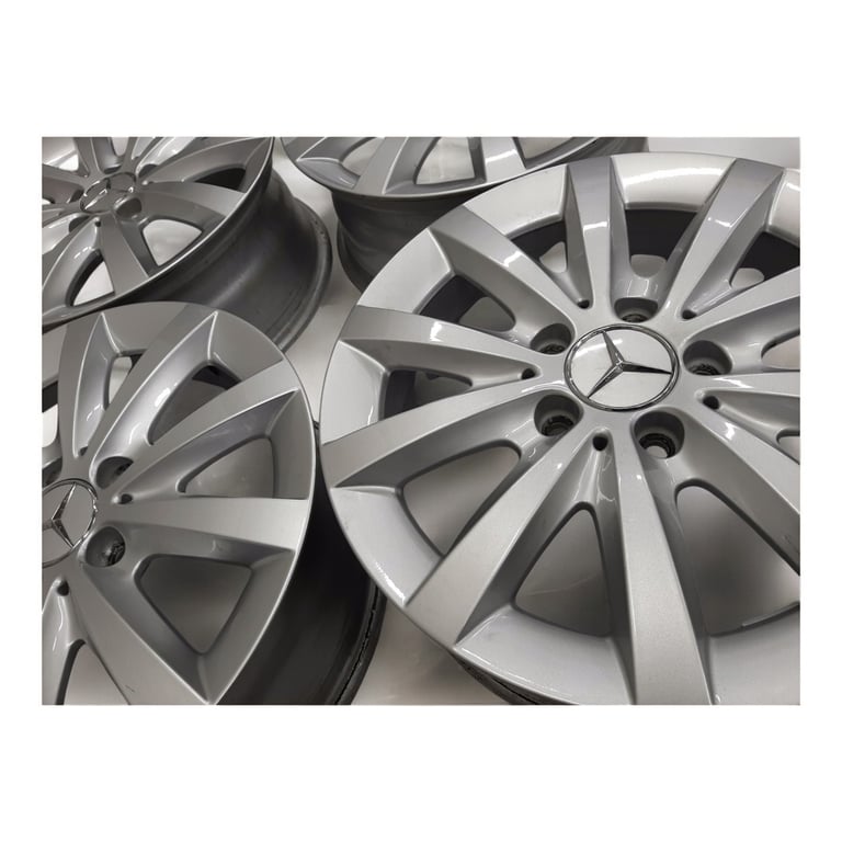4x Alufelge 16 Zoll 6.5" 5x112 49ET Glanz Silber A2464010500 Mercedes-Benz FEL6574275445yh