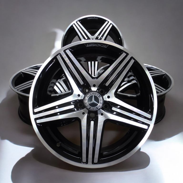 4x Alufelge 18 Zoll 8.0" 5x112 48ET Glanz Schwarz A1764010402 Mercedes-Benz Amg