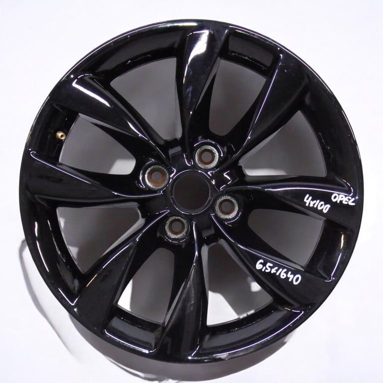 1x Alufelge 16 Zoll 6.5" 4x100 40ET Glanz Schwarz 13378580 0P072 Opel Corsa