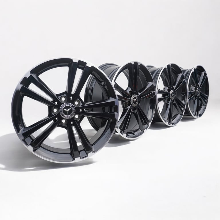 4x Alufelge 18 Zoll 7.5" 5x112 49ET Glanz Schwarz A1774011300 Mercedes-Benz W177