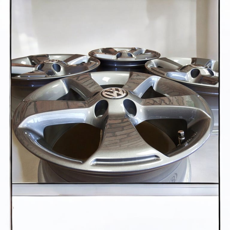4x Alufelge 16 Zoll 6.5" 5x112 42ET Glanz Grau VW Scirocco Passat Rim Wheel FEL6965301818tz