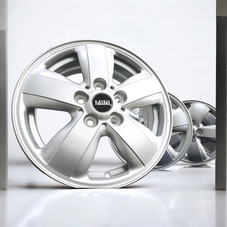 4x Alufelge 15 Zoll 5.5" 5x112 46ET Glanz Silber 6855101 Mini Rim Wheel